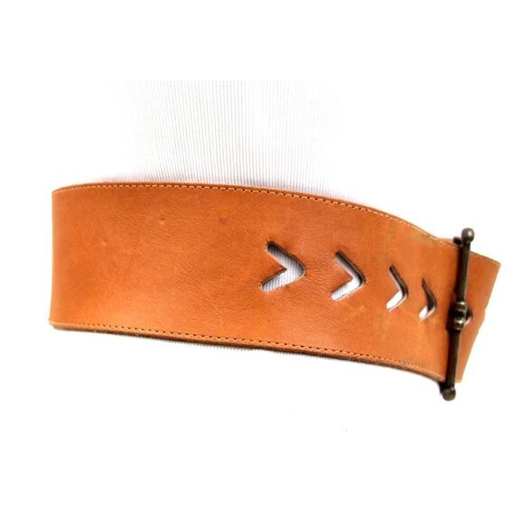 Limited EXPRESS TAN BROWN GENUINE LEATHER 2.75"Wd CORSET WOMEN'S BELT Sz S (A10 - Picture 6 of 10